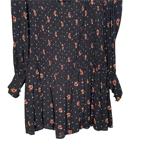 Free People Tunic Top Dress Womens Large Boho Festival Blue Long Sleeve New - Picture 5 of 10